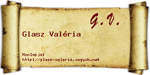Glasz Valéria névjegykártya